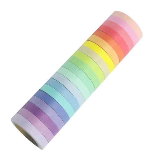 Miniatura 3 de Washi - Juego de 20 rollos de cinta adhesiva fina de 0.295 in de colores arcoíris para diario de viñetas, planificador, manualidades, álbumes