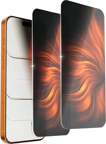 Miniatura 15 de Paquete de 2 protectores de pantalla de privacidad para iPhone 11 Pro Max/XS Max, vidrio templado antiespía, efecto espejo colorido degradado