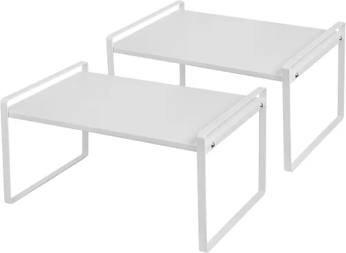 Miniatura 14 de Nxconsu Paquete de 2 estantes apilables para gabinete, organizador elevador para armario de cocina, despensa, encimera, organización del hogar