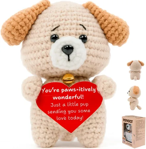 Miniatura 7 de POIVOCF Regalos para mamá de hija o hijo, recuerdo de cachorro hecho a mano con tarjeta de mensaje, lindo día de la madre, cumpleaños, para mamá