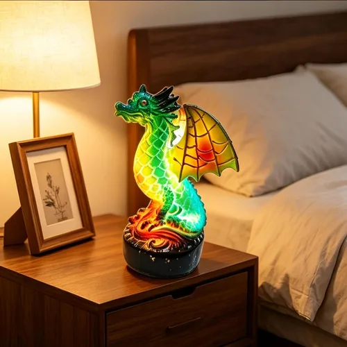 Miniatura 2 de Lámpara 3D de Animales, Lámpara de Luz Nocturna de Animales de Vidrio Emplomado Retro, Lámpara de Mesa de Animales Vintage, Lámparas de Animales