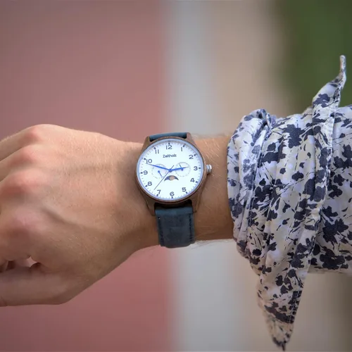 Miniatura 16 de Zeitholz Relojes de madera para hombre, reloj de madera, regalos, reloj analógico, nueva colección Klitten 1.654 in con movimiento de cuarzo japonés.