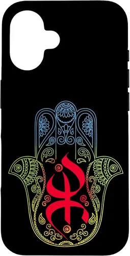 Miniatura 31 de Funda para iPhone 13 Pro Max Khamsa Amazigh Berber con símbolo de Yaz con colores vibrantes de la bandera