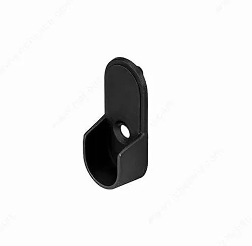 Miniatura 2 de Barra de armario ovalada con soportes finales (negro mate, 30)
