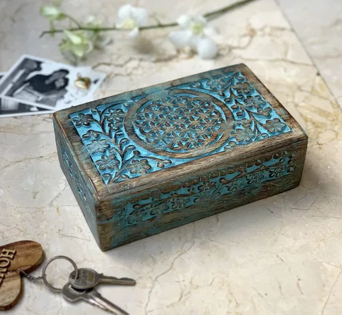 Miniatura 2 de Grandes ideas de regalo de cumpleaños, caja de joyería decorativa de madera hecha a mano, organizador de joyas, caja de recuerdos, cofre del tesoro