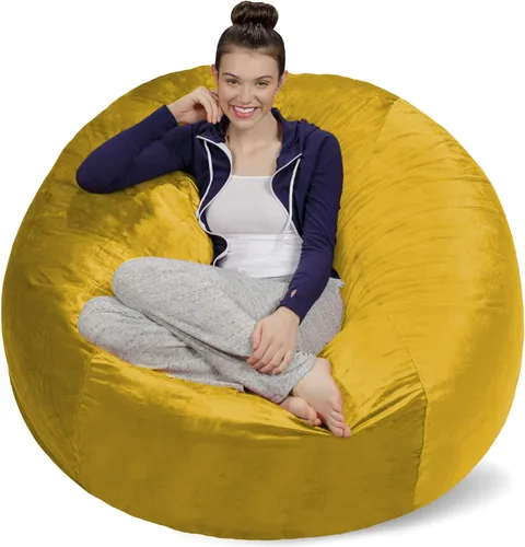 Miniatura 38 de Sofa Sack Funda para silla puff solamente, sin relleno, cómoda funda de repuesto para silla redonda, 5 pies, color carbón Carbón - Solo funda
