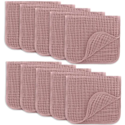 Miniatura 10 de Comfy Cubs - Paquete de 6 paños de muselina para eructos, 20 x 10 pulgadas, grandes, de 6 capas, 100 % algodón ultra absorbente para babeo