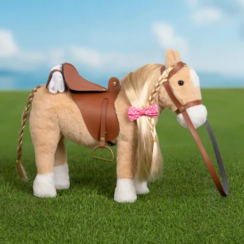 Miniatura 5 de HollyHOME Caballo Palomino de Peluche Animal Bonito Poni Juguete de Peluche Juego de Simulación Caballo 11 pulgadas Beige