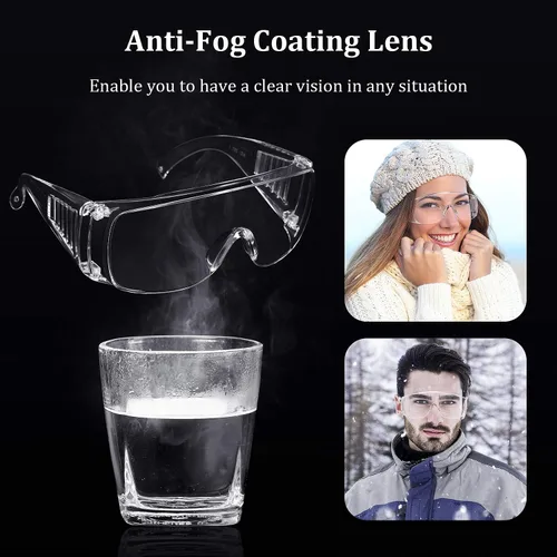 Miniatura 5 de Frienda 6 pares de anteojos de seguridad transparentes para usar sobre lentes, gafas transparentes, antivaho y arañazos, protección ocular