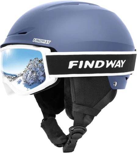 Miniatura 12 de Findway - Juego de Casco de Esquí, Casco de Snowboard con Gafas para Adultos [A Prueba de Golpes] Casco de Deportes de Nieve Seguro y Duradero