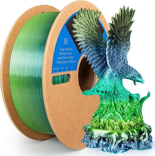 Miniatura 14 de Filamento de seda PLA para impresora 3D Filamento de seda PLA de triple color 1.75mm Filamento para impresión 3D Compatible con la mayoría de Tri