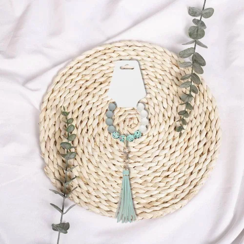 Miniatura 5 de Paquete de 100 pulseras Tarjetas de exhibición de collar blanco para vender joyas, suministros para pequeñas empresas, llavero, etiquetas blanco