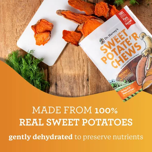Miniatura 4 de Dr. Harvey's Sweet Potate'r Chews - Golosina natural de batata para perros (16 onzas)