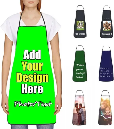 Miniatura 21 de Delantal Personalizado, Diseña Tu Propio Delantal de Cocina para Cocinar, Sube Tus Fotos Favoritas Logo, Añade Cualquier Nombre o Texto