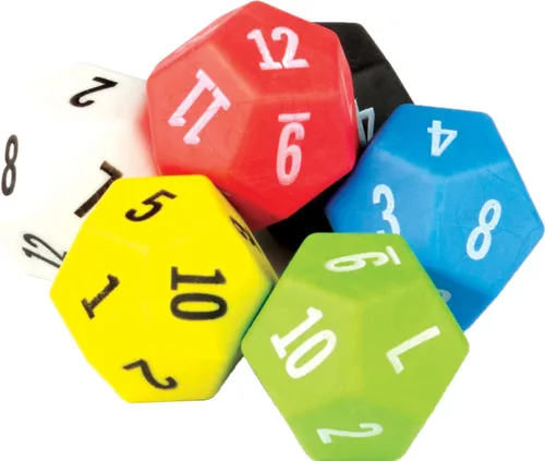 Paquete de 6 dados de 12 lados