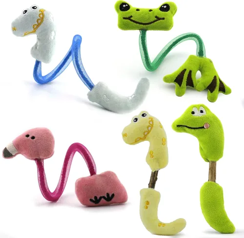 Miniatura 10 de Juego de Juguetes Interactivos para Gatos, Palitos Masticables de Silvervine y Juguete de Resorte para Gatos, Juguetes de Hierba Gatera para 10 packs