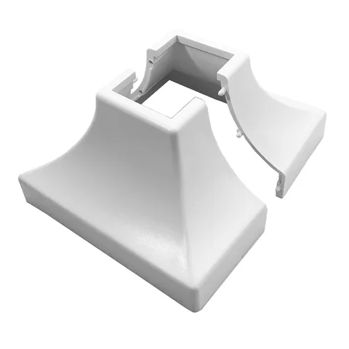 Miniatura 9 de Base de poste de cubierta – Durable, base de zapato que se ensambla instantáneamente transforma los pies de barandillas de mano y escalera – Blanco