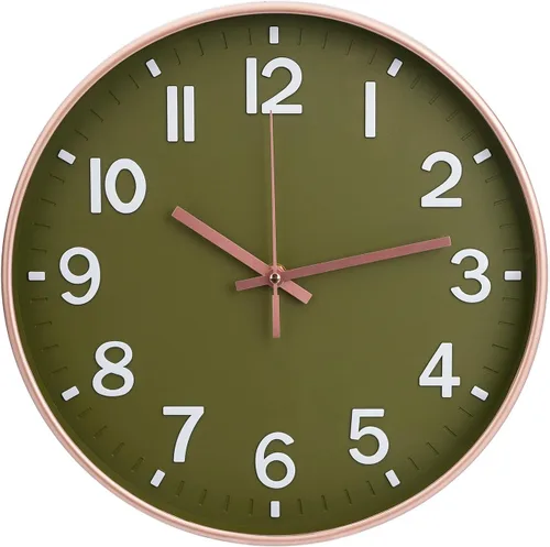 Miniatura 13 de Reloj de pared bakbrand de 12 pulgadas, negro, moderno, simple, de cuarzo, decorativo, silencioso, sin tictac, funciona con pilas, reloj redondo
