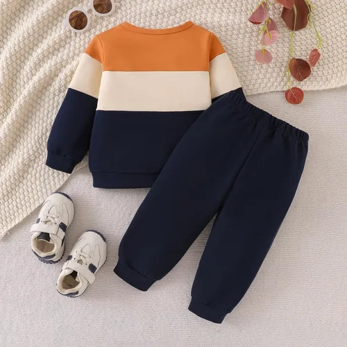 Miniatura 55 de Ropa de otoño e invierno para bebé, trajes de niño pequeño, sudadera de manga larga, sudadera de retazos y pantalones, 2 piezas, 12 meses a 5 años