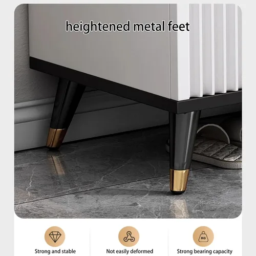 Miniatura 7 de Zapatero con puerta, moderno organizador de zapatos oculto para tacones altos, banco delgado de almacenamiento de zapatos para entradas, pasillos