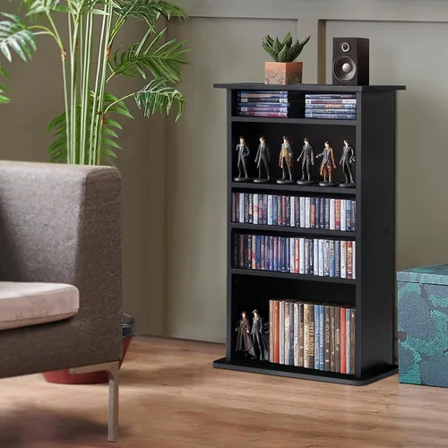Miniatura 6 de ZENY Gabinete de almacenamiento multimedia, estante de DVD, estante organizador de libros, torre de medios de audio, 36 x 19 x 7 pulgadas