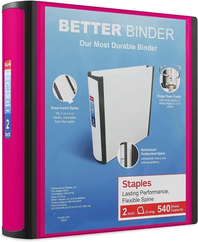 Miniatura 47 de Carpetas Better View de 1-1/2 pulgadas de STAPLES con anillos en D (blanco)