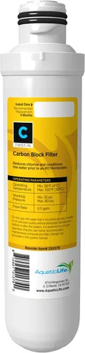 AquaticLife - Cartucho de filtro de repuesto de bloque de carbón activado para unidades RO/RODI de ósmosis inversa