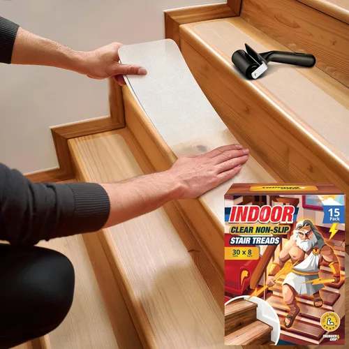 Miniatura 12 de Thunder Grip Peldaños de escalera para exteriores, antideslizantes, 24 x 4 pulgadas, paquete de 8 cintas de agarre exterior resistentes a