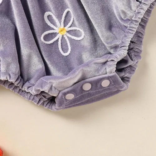 Miniatura 35 de GRNSHTS Ropa de primer cumpleaños para niña de terciopelo de un año de edad, mameluco de manga larga + diadema, 2 piezas de trajes de pastel