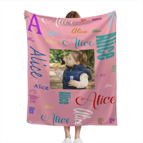 Miniatura 19 de Manta de bebé azul personalizada con nombre para niño, manta de bebé personalizada con nombre que recibe manta floral para bebés, recién nacidos