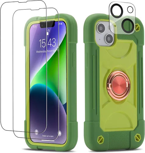 Miniatura 97 de Funda para iPhone Se3/iPhone Se2, iPhone 6/6S, iPhone 7/iPhone 8 de 4.7 pulgadas con soporte de anillo, con 2 protectores de pantalla resistentes