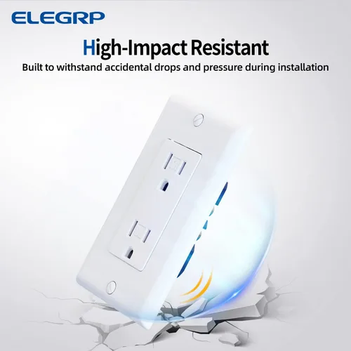 Miniatura 3 de ELEGRP Toma de corriente decorativa de pared, resistente a manipulaciones, 15 amperios, enchufe eléctrico estándar de pared, grado residencial