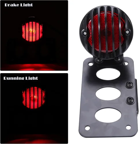 Miniatura 5 de Rich Choices - Luces traseras de motocicleta con soporte lateral para matrícula, luces de freno integradas, luz de stop, impermeables, de aluminio