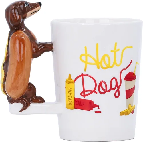 Taza de cerámica para el hogar y la oficina, taza creativa de animales 3D de porcelana con asa para café, té, jugo, leche y agua, 13.5 onzas, taza