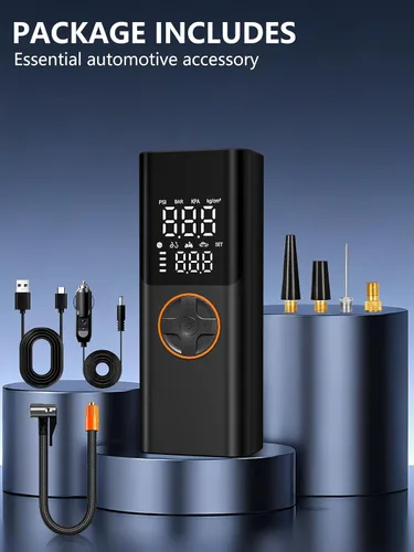 Miniatura 8 de Inflador de neumáticos, compresor de aire portátil, bomba de neumáticos inalámbrica de 150 PSI con salida USB, enchufe de coche de 12 V CC y doble
