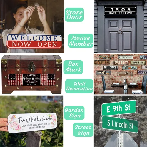 Miniatura 4 de Placa personalizada, señal de calle metálica personalizable con tu texto, nombre, logotipo, foto para oficina, negocio, lugar de trabajo, hogar