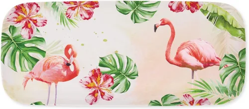 Miniatura 13 de UP ware - Bandeja de melamina de coral rojo, bandeja rectangular de 15 x 6.5 pulgadas, bandeja de alimentos sin BPA para entretenimiento en fiestas