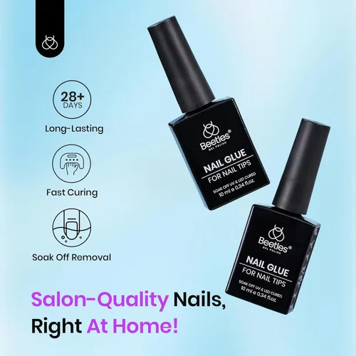 Miniatura 2 de Beetles 9 en 1 Pegamento de Gel para Uñas de Acrílico, 2 Piezas de 10ml Super Fuerte Pegamento de Uñas para Puntas de Uñas Postizas Transparentes