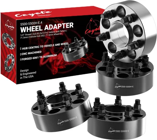 Miniatura 20 de Wheel Accessories Parts 2 adaptadores de espaciadores de rueda centrados en buje de 5 x 5 5 x 127 1.25 pulgadas de grosor 2.815 in, buje de rosca
