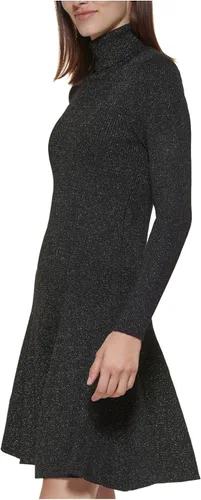 Miniatura 3 de Calvin Klein Womens Metallic Knee Length Sweaterdress