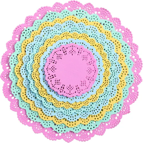 Miniatura 9 de Boao Doilies de papel blanco para decoración de mesa de bodas y vacaciones, 160 piezas de varios tamaños redondos de encaje para mesas de postre