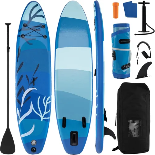 Miniatura 13 de GYMAX Tabla de remo, tabla de remo inflable con accesorios de SUP, aleta extraíble, paleta, bomba, correa y bolsa de transporte, tablas de remo