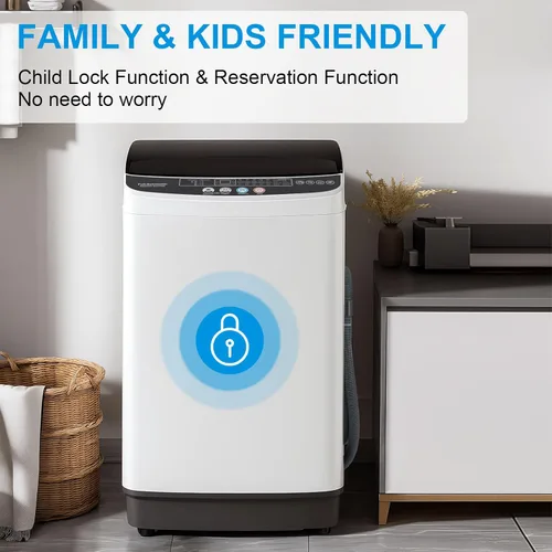 Miniatura 3 de DOGHLY - Lavadora portátil de 16 libras, lavadora y centrifugadora completamente automática con 10 programas, bloqueo para niños y ahorro