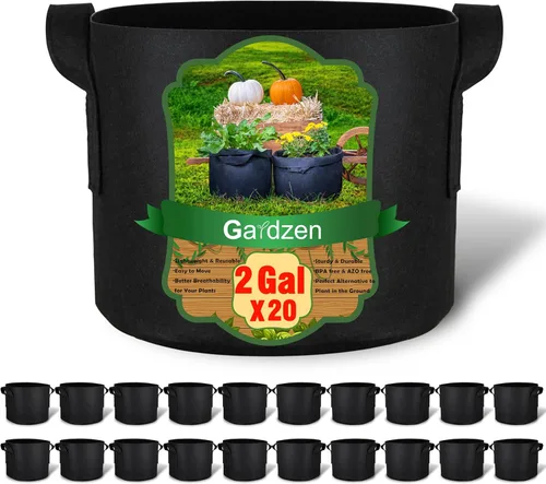 Miniatura 9 de Gardzen - 20 bolsas de cultivo con asas de 1 a 10 galones de tela 20-pack