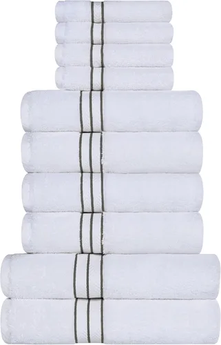 Miniatura 97 de Juego de toallas de baño de algodón turco ultra suave de Superior, juego de 2 piezas, toallas para la ducha, baño, artículos esenciales para el Latte