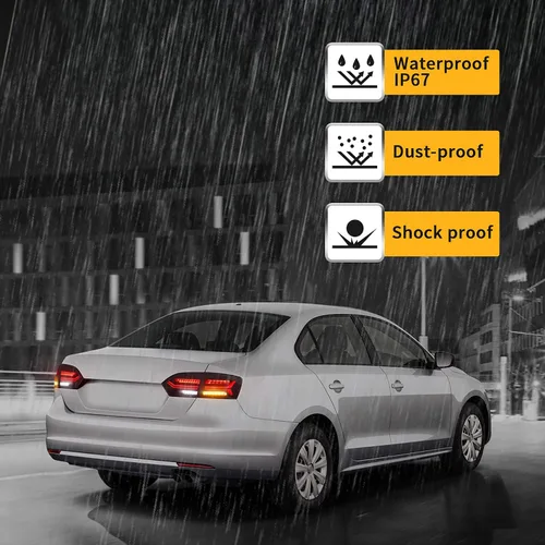 Miniatura 8 de VLAND Luces traseras LED compatibles con Jetta Sagitar 12-14 2011-2014 (no compatible con GLI y versión LED), conjunto de lámpara trasera LED Humo