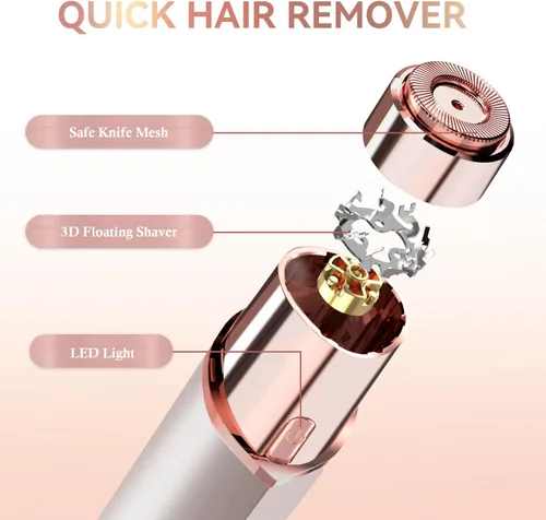 Miniatura 5 de Remoción de vello facial para mujeres, afeitadora portátil, removedor de pelo sin dolor recargable para la cara, labios superiores, barbilla, pelusa