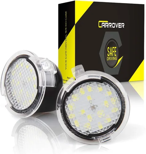 CAR ROVER Conjunto de luz de charco de espejo lateral LED completo con 6000 K xenón blanco repuesto para Ford F-150 Expedition Explorer Edge Flex