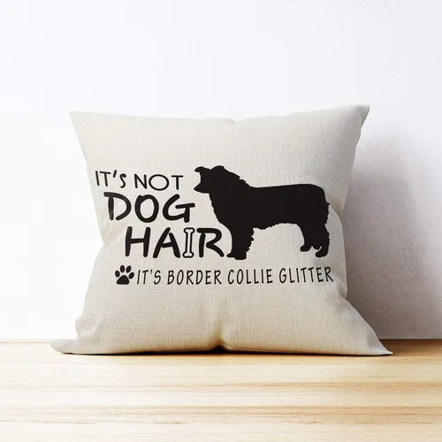 Miniatura 3 de Mancheng-zi Funda de almohada con purpurina It's Not Dog Hair It's Border Collie, regalos para amantes de los perros, regalos de mamá Border Collie