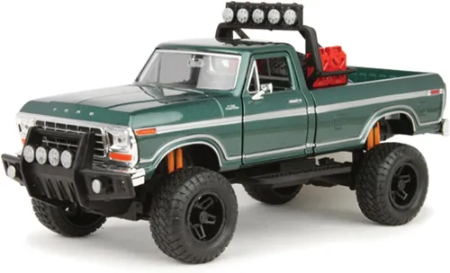1979 F-150 Custom Off-Road Pickup Truck Green Metallic 1/24 Diecast Model Car por Motormax 79138